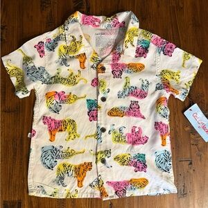 2 Toddler Cat & Jack Toddler Colorful Tiger Print Lightweight Shirt